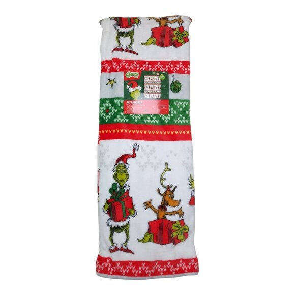 Dr. Seuss The Grinch Soft Plush Throw Blanket 50" X 70" Christmas Super Soft - Picture 1 of 9